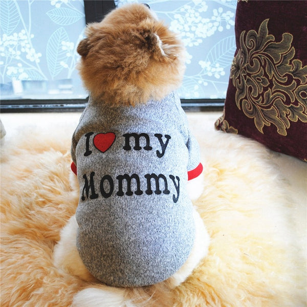 I LOVE MOM/DAD Dog Winter Coat